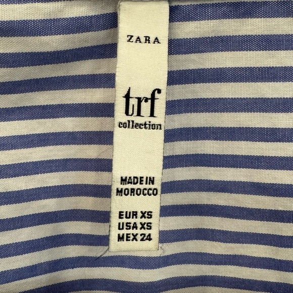 Zara Navy Striped Button-Down Shirt/Dress - Picture 2 of 2